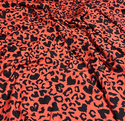 4 Way Stretch Print Nylon Spandex Fabric By The Yard Tricot Swim Wear Bikini Active Wear Leopard Animal Print 280 GSM