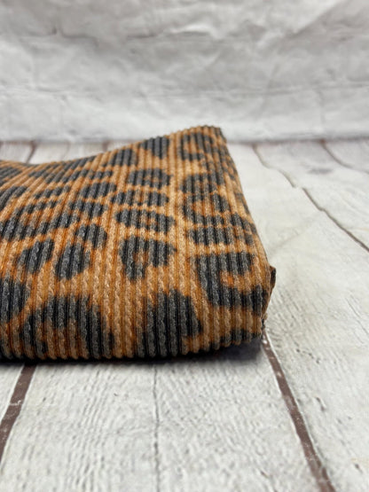 NEW PRINT! Animal Leopard Cheetah Texture Street  Rib Wave Knit Spandex Fabric By The Yard Urban Rib Cable Knit Spandex Texture Knit