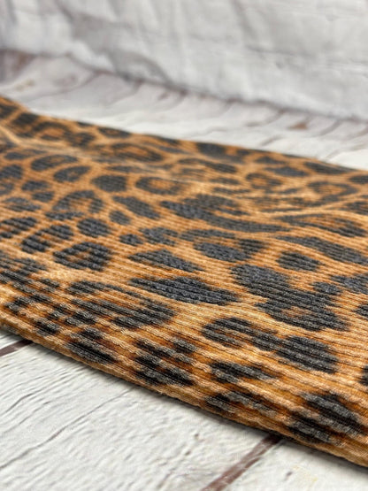 NEW PRINT! Animal Leopard Cheetah Texture Street  Rib Wave Knit Spandex Fabric By The Yard Urban Rib Cable Knit Spandex Texture Knit