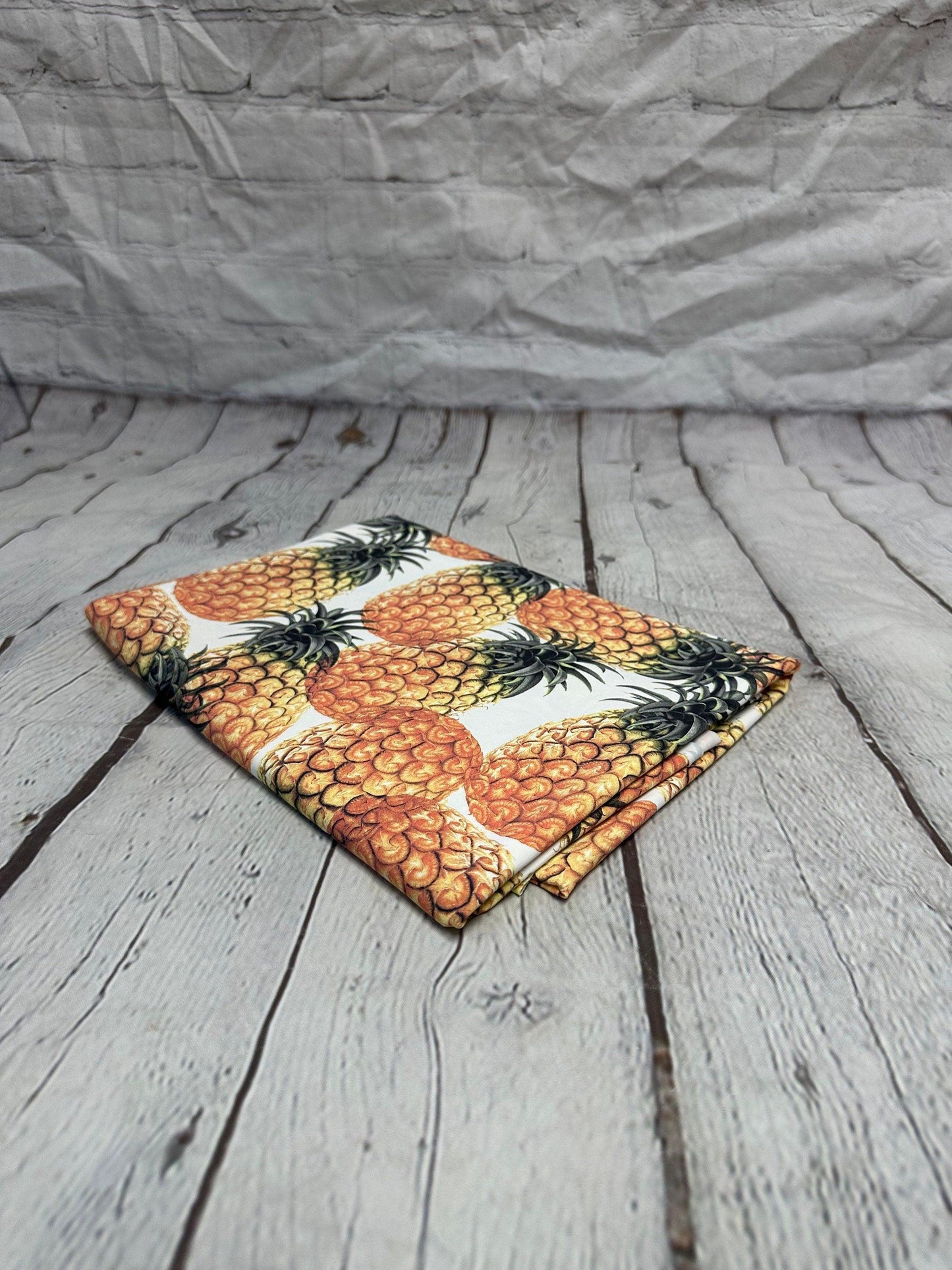 4 Way Stretch Assorted Print Nylon Spandex Fabric By The Yard Tricot Swim Wear Bikini Active  Tropical Fruit Pineapple  240 GSM