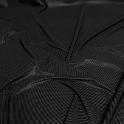 Premium 4-Way Stretch Ribbed Nylon Spandex Fabric for  Swimwear Fabric By The Yard Black