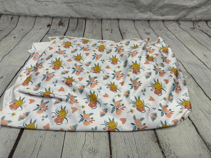 4 Way Stretch Print Spandex Fabric By The Yard Tricot Swim Wear Bikini  Floral White Wild Flower Print  280 GSM