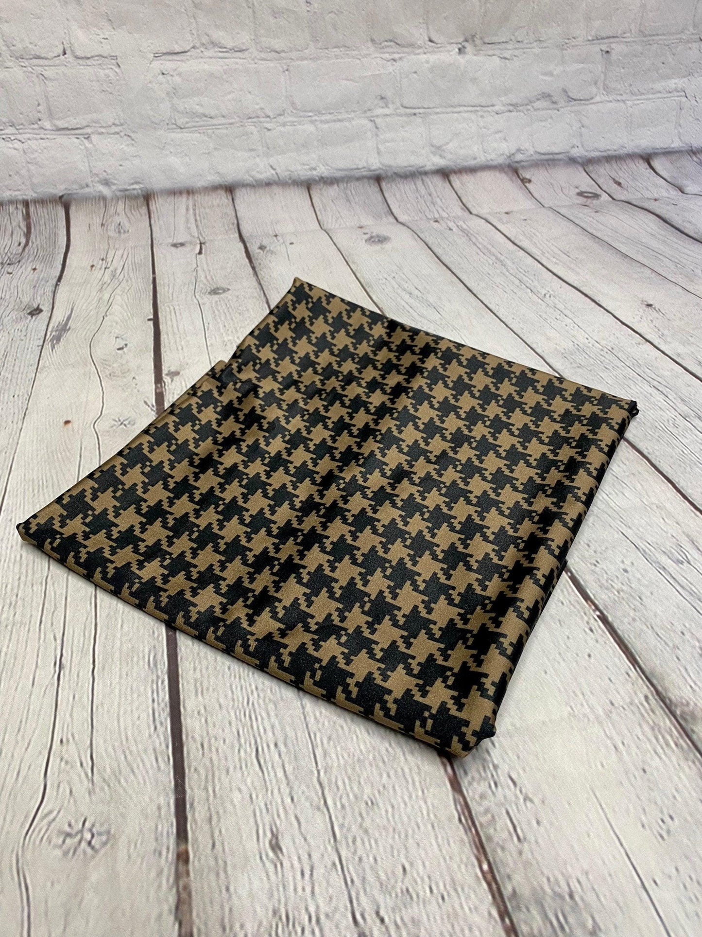 4 Way Stretch Assorted Print Nylon Spandex Fabric By The Yard Tricot Swim Wear Bikini Active Wear Olive Black Houndstooth Print 280 GSM