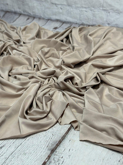 Venezia 4 Way Flowy Polyester Spandex Knit Fabric By The Yard Dresses, Skirts, Lingerie, intimates, Swim Wear, Lining,  BodyCon Neutral Tone