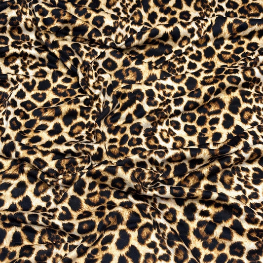 DBP Double Brushed Poly Spandex DTY Print Cheetah Animal Loepard  Print By The Yard