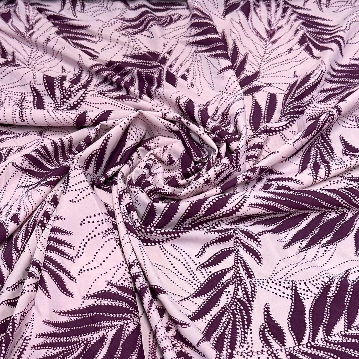 4 Way Stretch Assorted Print Nylon Spandex Fabric By The Yard Tricot Swim Wear Bikini Active wear  Tropical Palm Floral