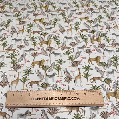 4 Way Stretch Assorted Print Nylon Spandex Fabric By The Yard Tricot Swim Wear Bikini Active Safari Animal Lion Zebra