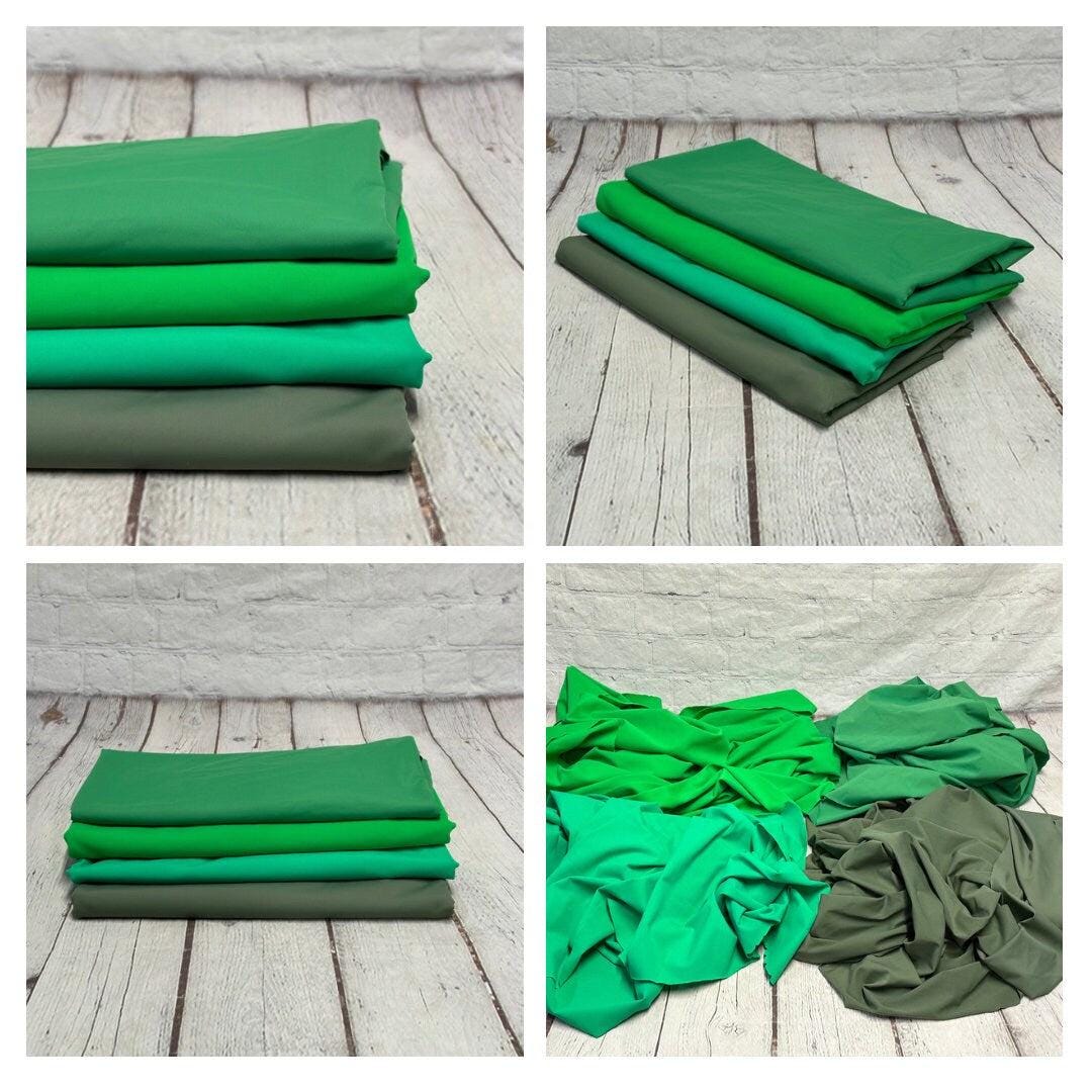 Nylon Spandex Tricot Solid Swimwear Activewear Fabric  By The Yard Green Color Hue