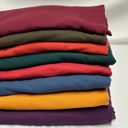 4-Way Stretch Soft Cotton Spandex Fabric Jersey Knit | Bestseller | Fabric By The Yard | Fall Colors