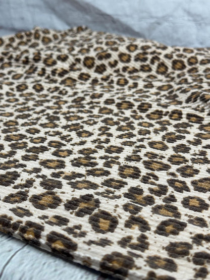 NEW PRINT! Animal Leopard Cheetah Texture Street  Rib Wave Knit Spandex Fabric By The Yard Urban Rib Cable Knit Spandex Texture Knit
