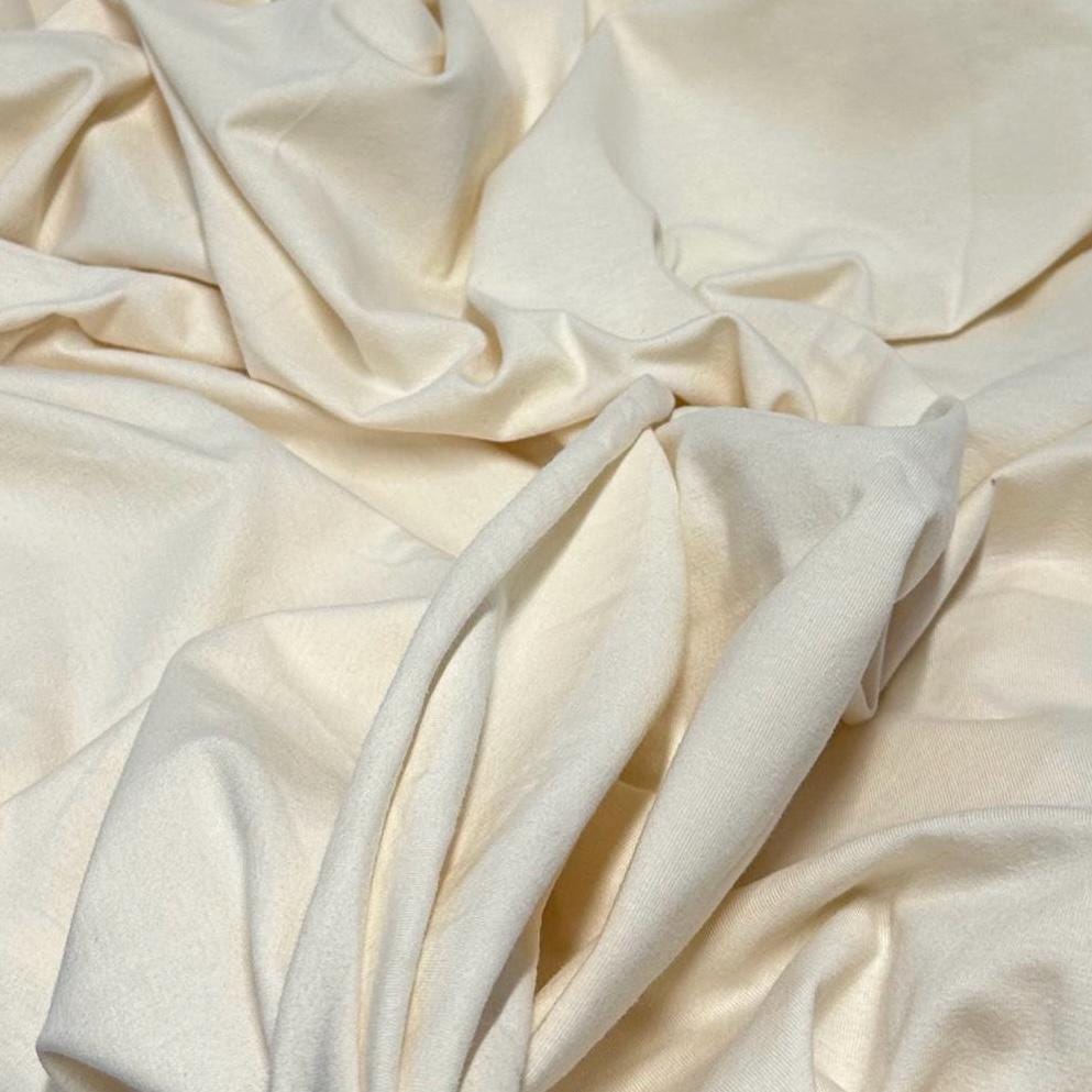 Ultra Soft 4 Way Stretch Cotton Spandex Jersey Knit Fabric By The Yard 200GSM Bodycon Bodysuit ShapeWear Base Colors #1