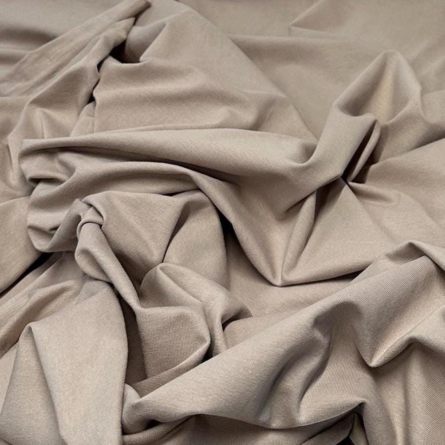 Ultra Soft 4 Way Stretch Cotton Spandex Jersey Knit Fabric By The Yard 200GSM Bodycon Bodysuit ShapeWear Natural