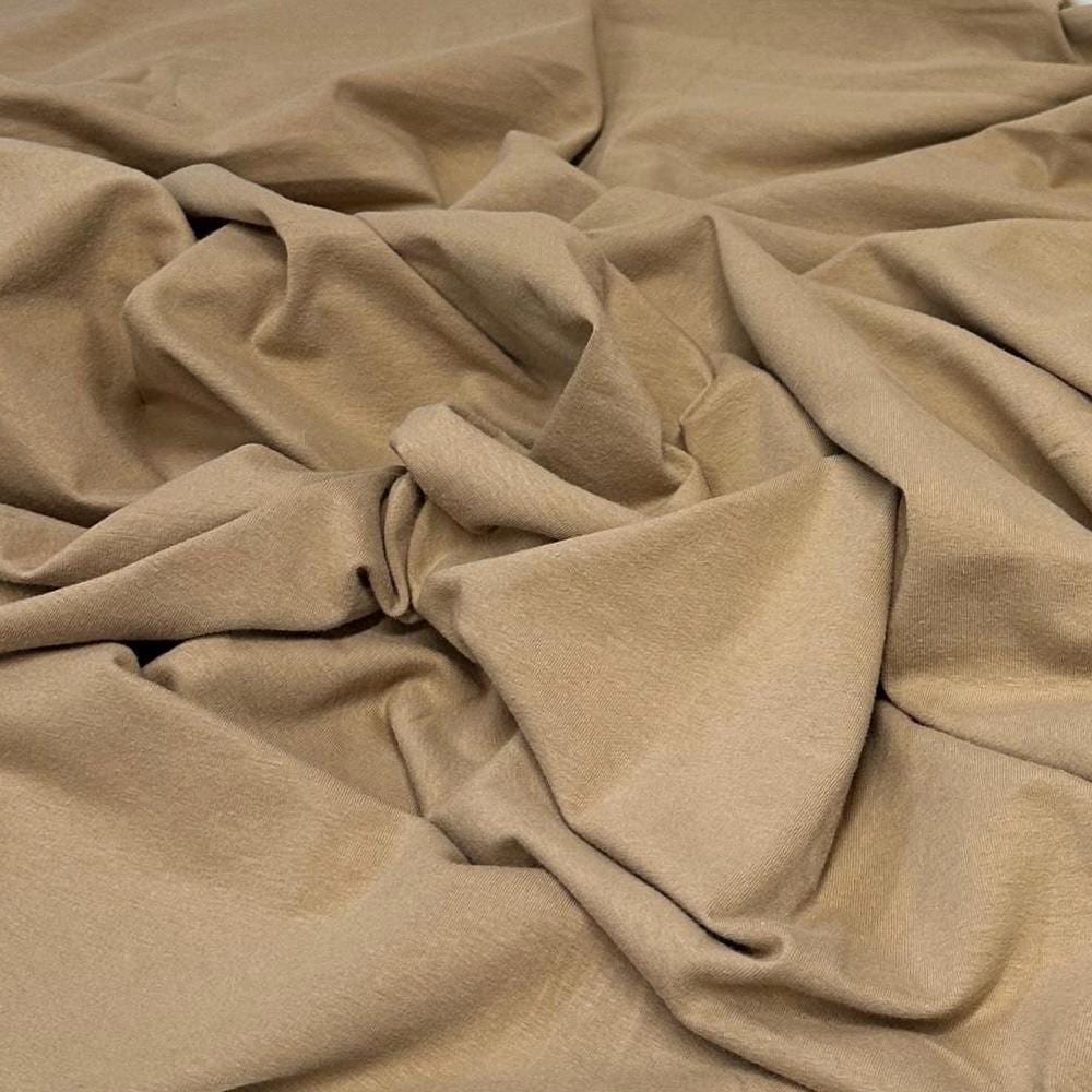 Ultra Soft 4 Way Stretch Cotton Spandex Jersey Knit Fabric By The Yard 200GSM Bodycon Bodysuit ShapeWear Natural