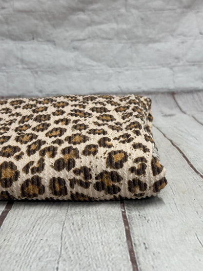 NEW PRINT! Animal Leopard Cheetah Texture Street  Rib Wave Knit Spandex Fabric By The Yard Urban Rib Cable Knit Spandex Texture Knit