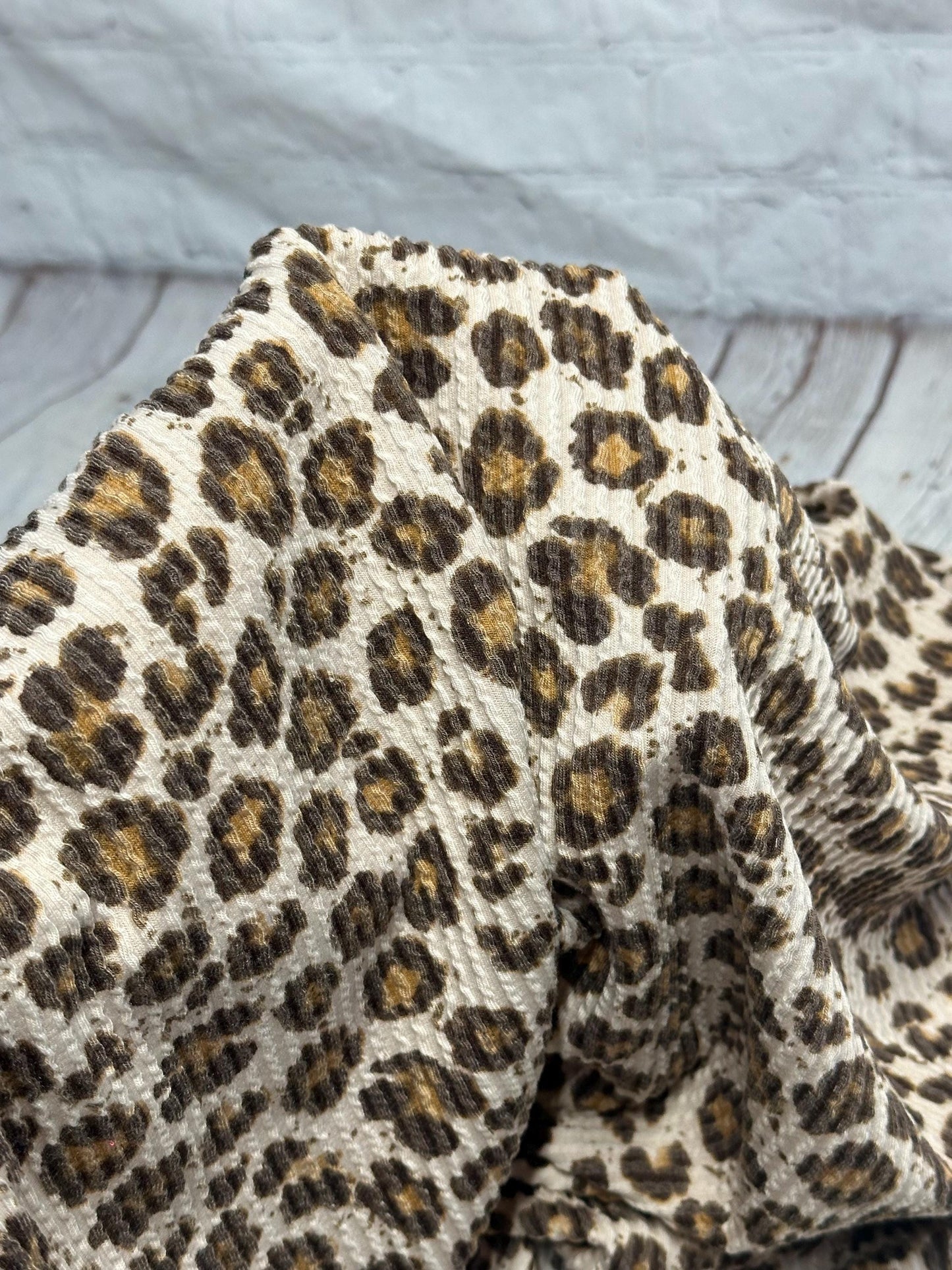 NEW PRINT! Animal Leopard Cheetah Texture Street  Rib Wave Knit Spandex Fabric By The Yard Urban Rib Cable Knit Spandex Texture Knit