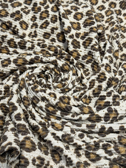 NEW PRINT! Animal Leopard Cheetah Texture Street  Rib Wave Knit Spandex Fabric By The Yard Urban Rib Cable Knit Spandex Texture Knit