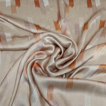 100% Silk Hammered Silk Charmeuse Solid Print Khaki Geometric Rust Silver Fabric By The Yard  52 inch