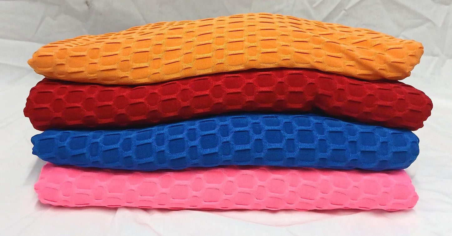 4-Way Stretch Honeycomb Knit Fabrix for Tik Tok Leggings, Work Out Gear, Biker Shorts, Swimwear Fabric By The Yard Bright Colors #4