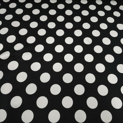 DBP Double Brushed Poly Spandex Print Big Dot Polka Dot Print By The Yard Black