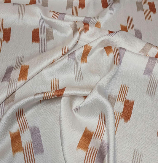 100% Silk Hammered Silk Charmeuse Solid Print Cream Geometric Gold Silver Fabric By The Yard  52 inch