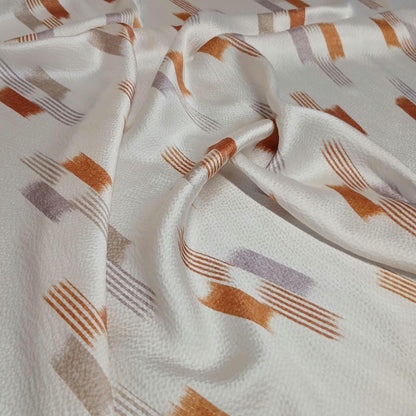 100% Silk Hammered Silk Charmeuse Solid Print Cream Geometric Gold Silver Fabric By The Yard  52 inch