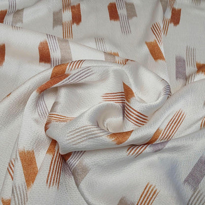 100% Silk Hammered Silk Charmeuse Solid Print Cream Geometric Gold Silver Fabric By The Yard  52 inch