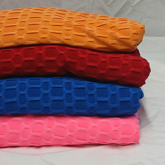 4-Way Stretch Honeycomb Knit Fabrix for Tik Tok Leggings, Work Out Gear, Biker Shorts, Swimwear Fabric By The Yard Bright Colors #4