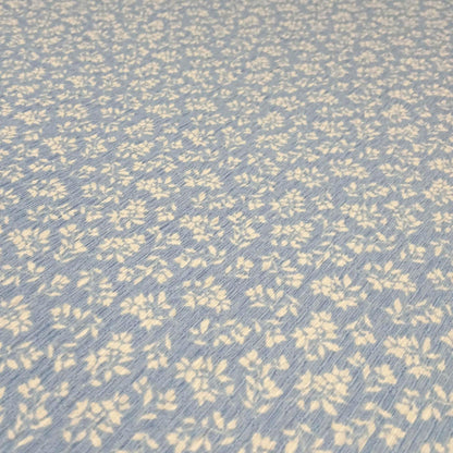 NEW PRINT! Jacquard Crepe Monotone Floral Texture Knit Spandex Fabric By The Yard Bubble Knit Spandex Texture Knit Blue Flower