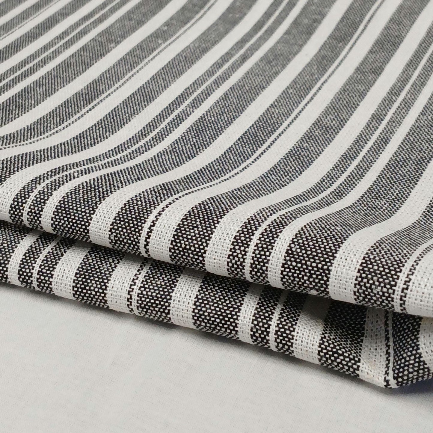 Rayon Linen Blend Varigated Stripe Soft Woven Fabric By The Yard 240 GSM