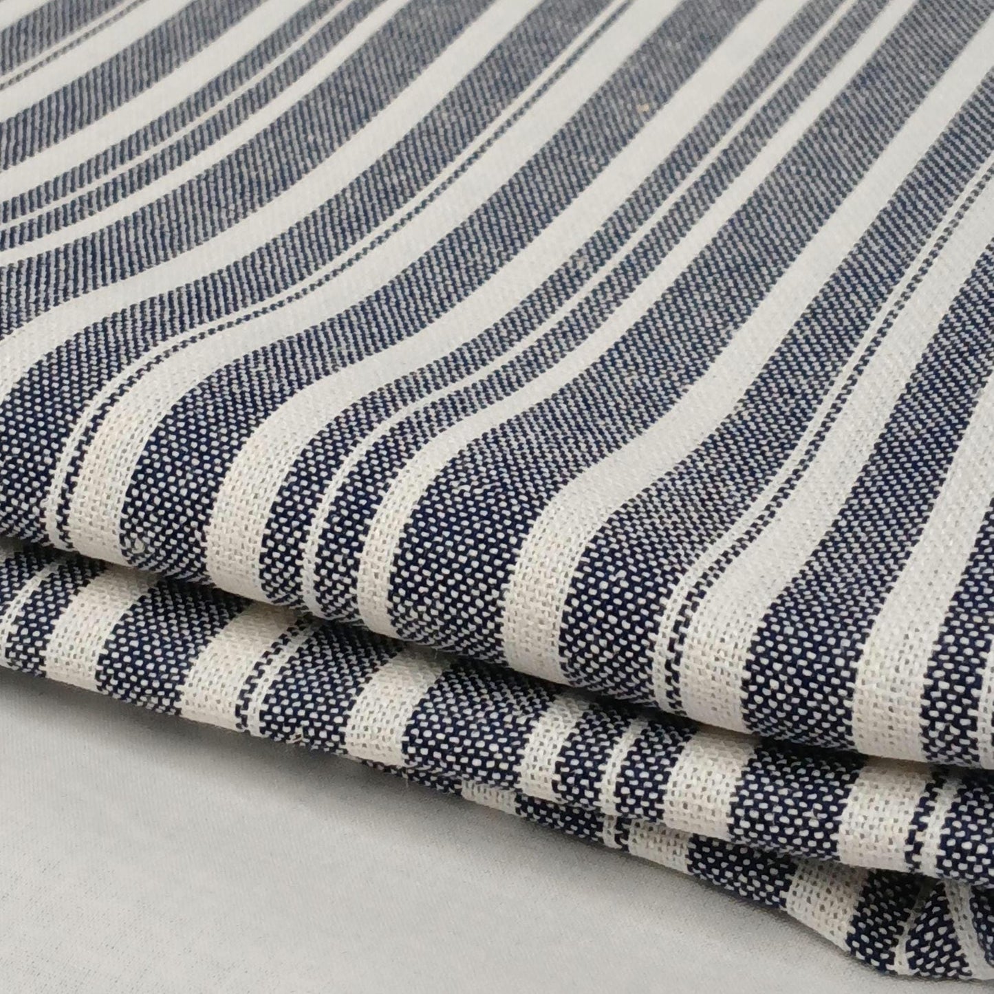 Rayon Linen Blend Varigated Stripe Soft Woven Fabric By The Yard 240 GSM