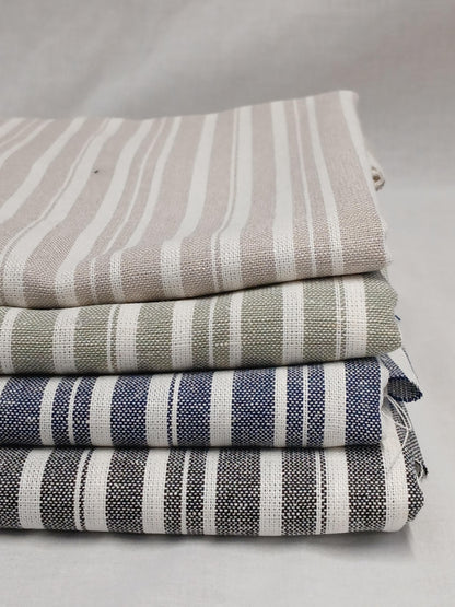 Rayon Linen Blend Varigated Stripe Soft Woven Fabric By The Yard 240 GSM