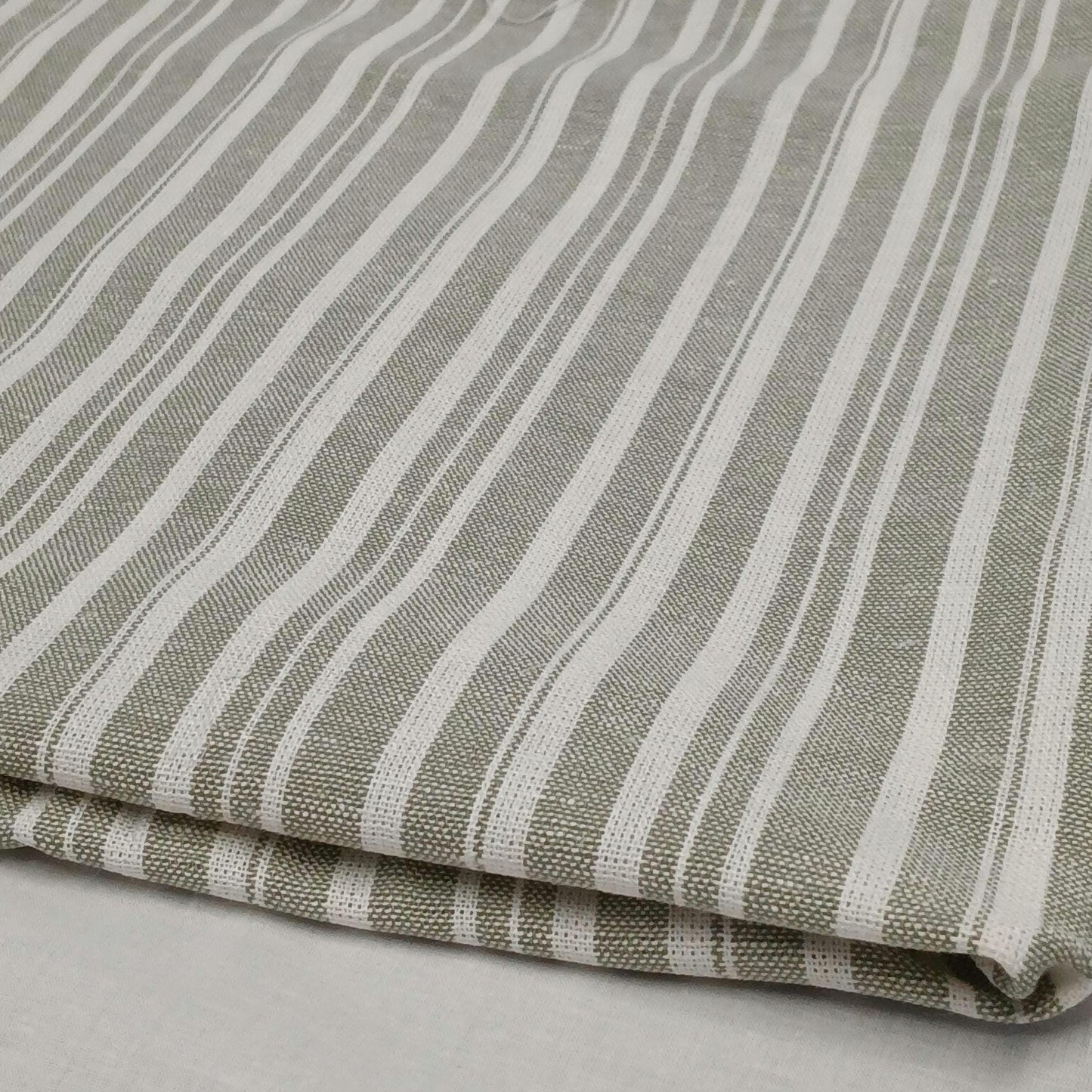 Rayon Linen Blend Varigated Stripe Soft Woven Fabric By The Yard 240 GSM