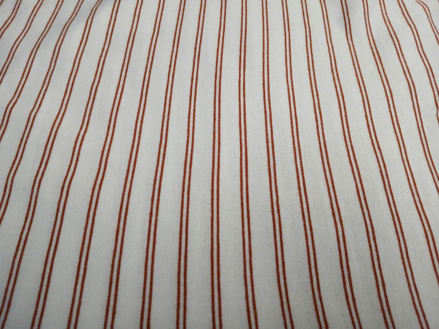 GREAT DEAL Rayon Spandex Jersey Knit Pin Stripes Fabric By The Yard 220GSM Rust