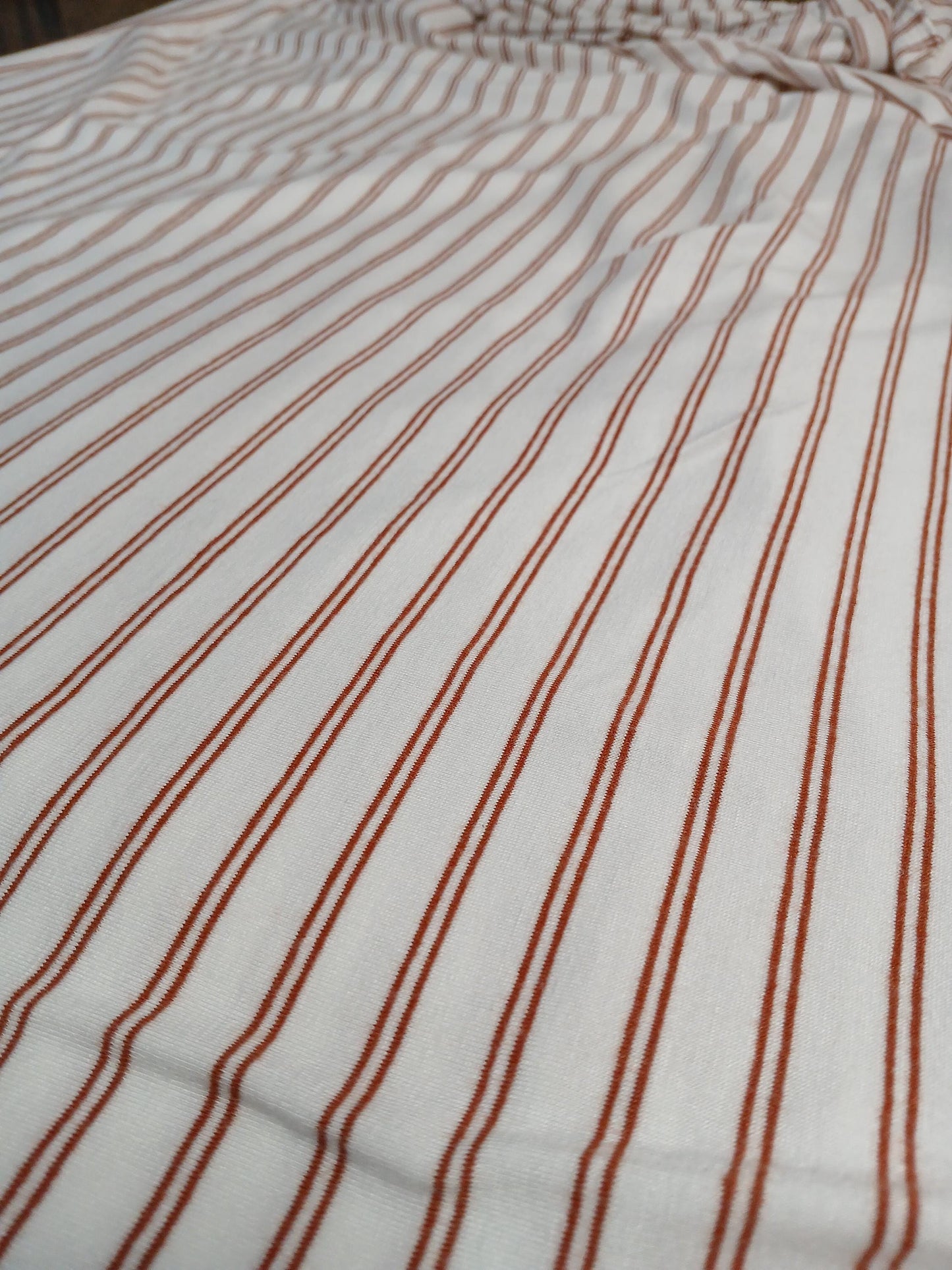 GREAT DEAL Rayon Spandex Jersey Knit Pin Stripes Fabric By The Yard 220GSM Rust