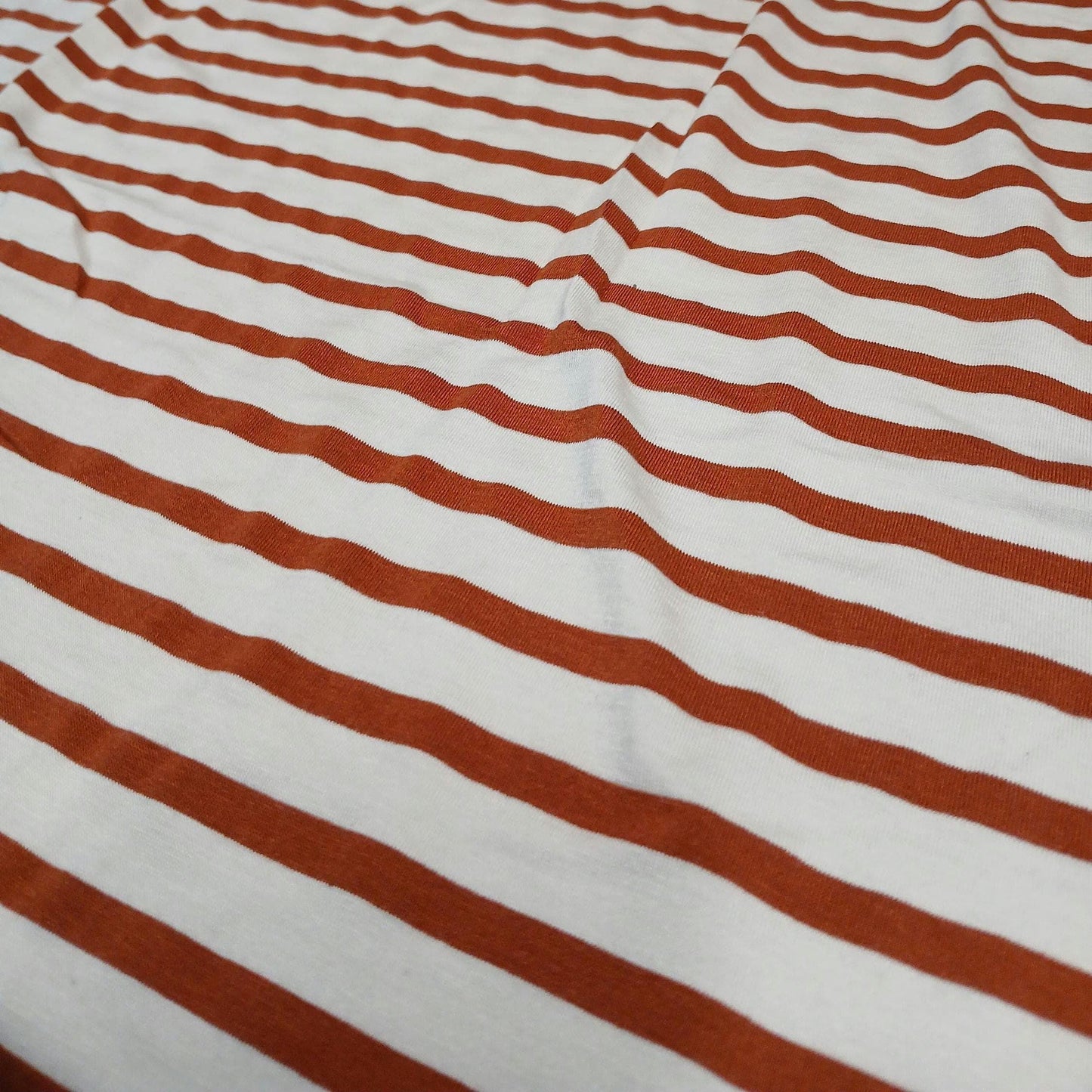 GREAT DEAL Rayon Spandex Jersey Knit Ivory Rust  Fabric By The Yard 220GSM Rust