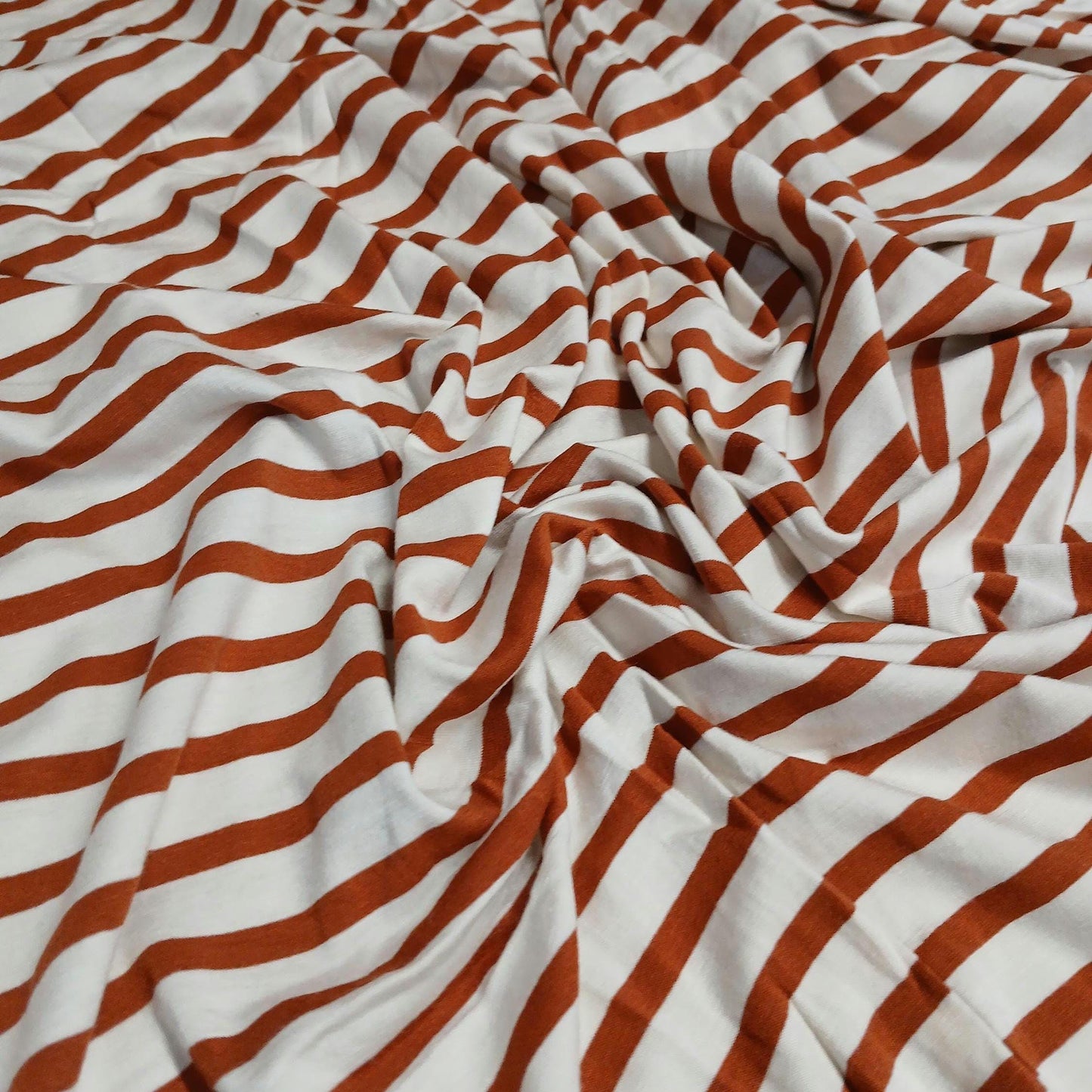 GREAT DEAL Rayon Spandex Jersey Knit Ivory Rust  Fabric By The Yard 220GSM Rust