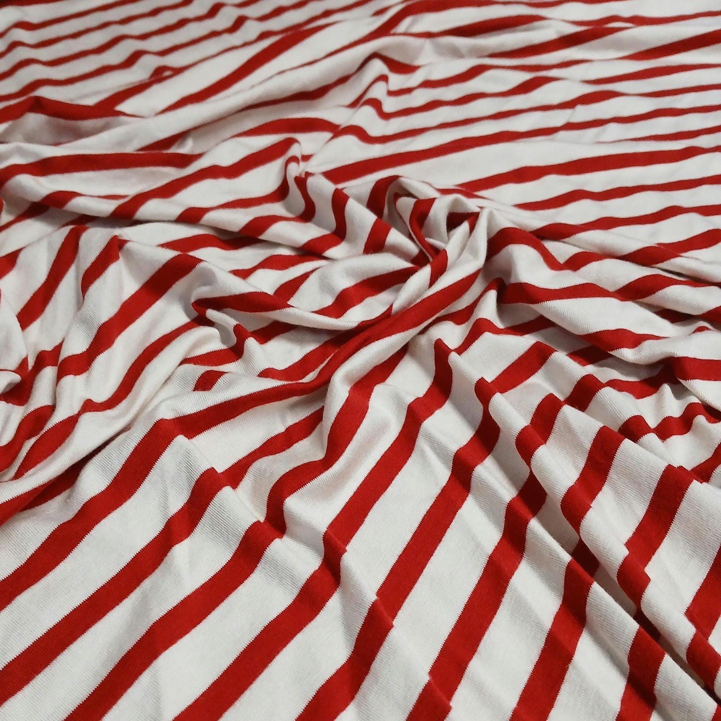 GREAT DEAL Rayon Spandex Jersey Knit Ivory Red Fabric By The Yard 220GSM Red