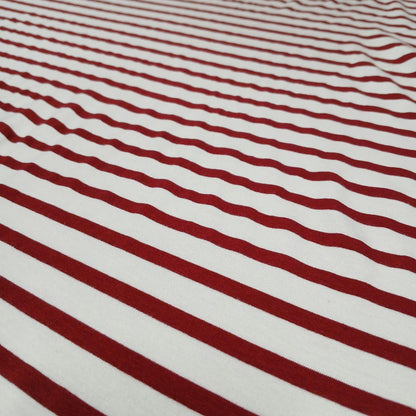 GREAT DEAL Rayon Spandex Jersey Knit Ivory Burgundy Fabric By The Yard 220GSM Burgundy