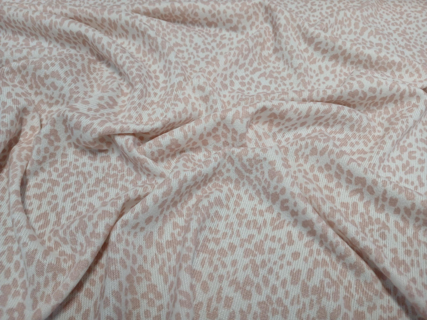 Premium Sweater Knit Mini Leaopard Animal Print Pink Cheetah Fabric By The Yard | 180 GSM Open Weave