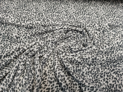Premium Sweater Knit Mini Leaopard Animal Print Grey Cheetah Fabric By The Yard | 180 GSM Open Weave