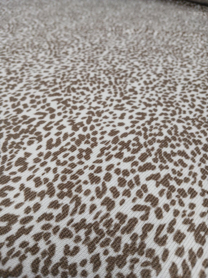Premium Sweater Knit Mini Leaopard Animal Print Brown Cheetah Fabric By The Yard | 180 GSM Open Weave