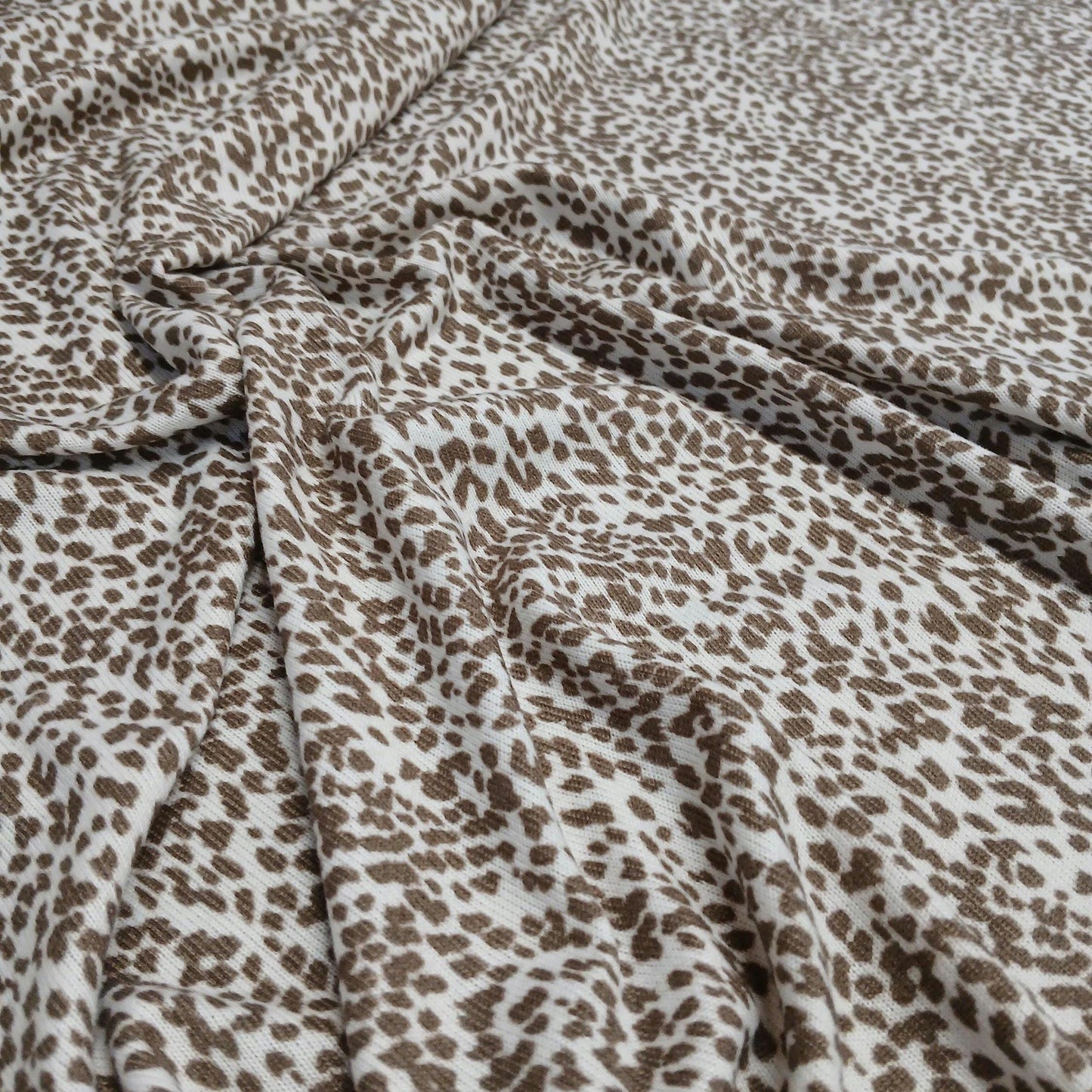 Premium Sweater Knit Mini Leaopard Animal Print Brown Cheetah Fabric By The Yard | 180 GSM Open Weave