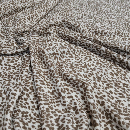 Premium Sweater Knit Mini Leaopard Animal Print Brown Cheetah Fabric By The Yard | 180 GSM Open Weave