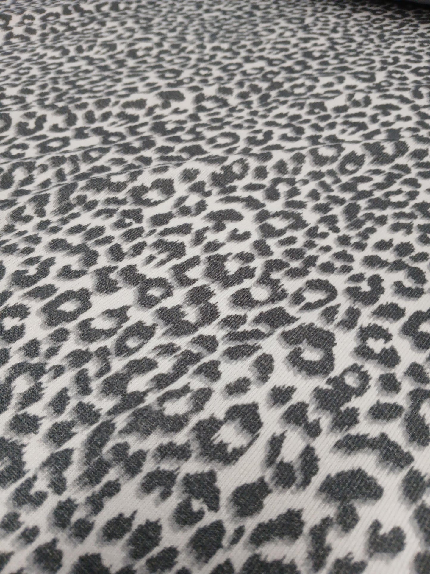 Premium Sweater Knit Classic Leaopard Animal Print Charcoal Cheetah Fabric By The Yard | 180 GSM Open Weave
