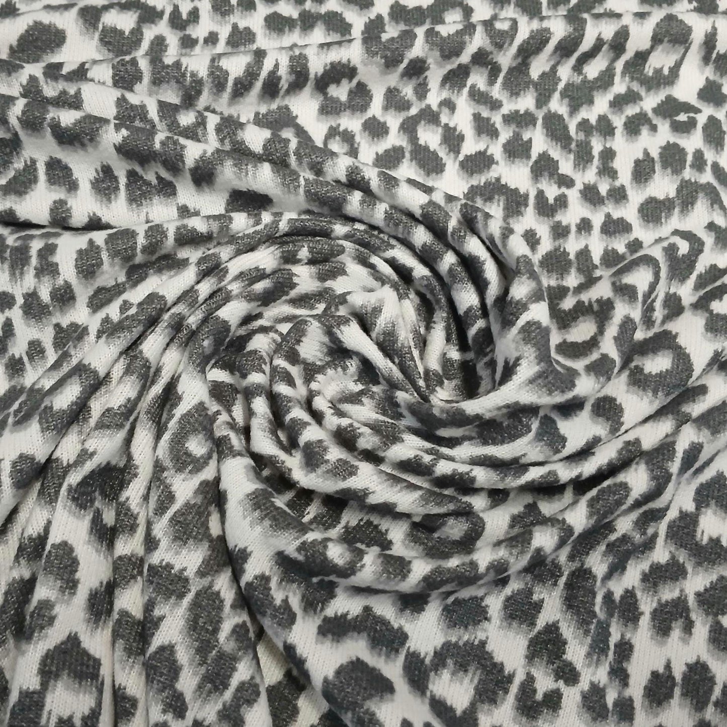 Premium Sweater Knit Classic Leaopard Animal Print Charcoal Cheetah Fabric By The Yard | 180 GSM Open Weave