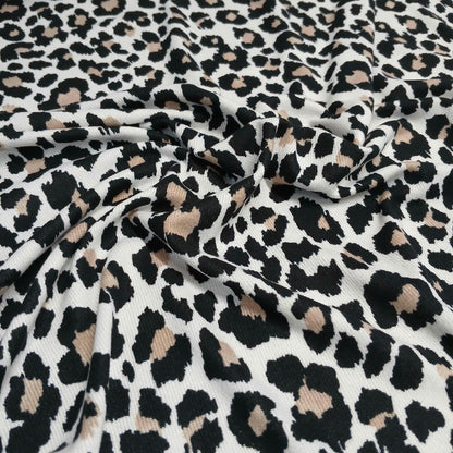 Premium Sweater Knit Classic Leaopard Animal Print Brown Black Cheetah Fabric By The Yard | 180 GSM Open Weave