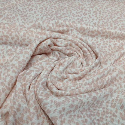 Premium Sweater Knit Mini Leaopard Animal Print Pink Cheetah Fabric By The Yard | 180 GSM Open Weave