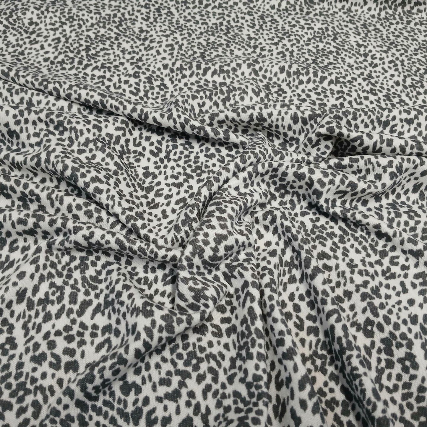Premium Sweater Knit Mini Leaopard Animal Print Grey Cheetah Fabric By The Yard | 180 GSM Open Weave
