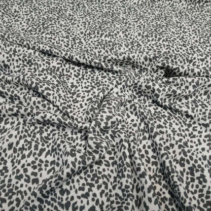 Premium Sweater Knit Mini Leaopard Animal Print Grey Cheetah Fabric By The Yard | 180 GSM Open Weave