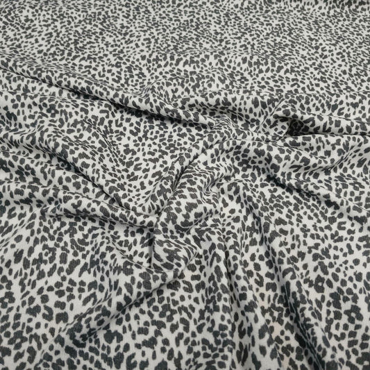 Premium Sweater Knit Mini Leaopard Animal Print Grey Cheetah Fabric By The Yard | 180 GSM Open Weave